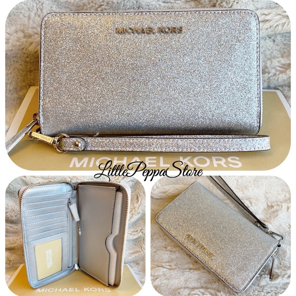 michael kors large glitter smartphone wristlet